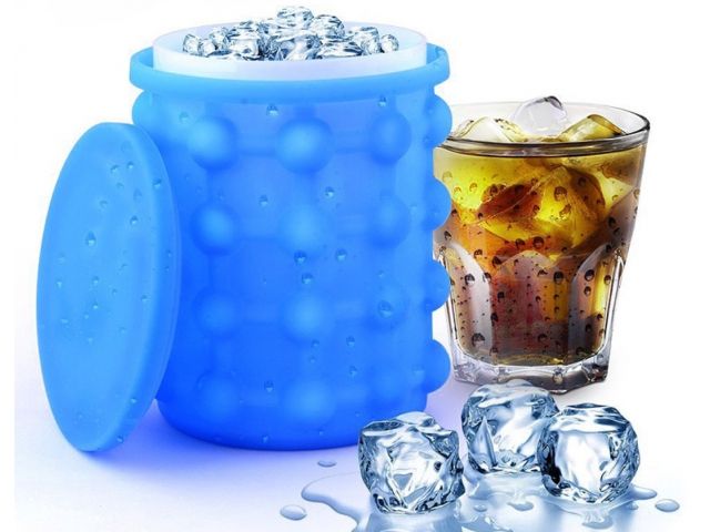 Foremki Do Kostek Ludu, Silikonowe Wiaderko Na Lód, Kostkarka 2W1