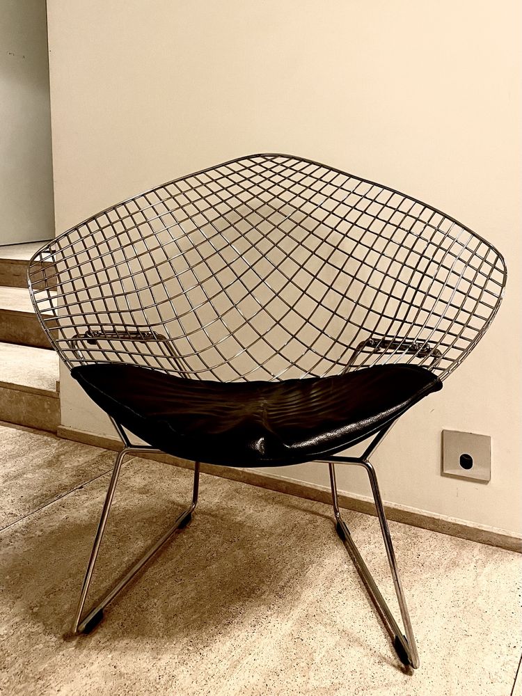 Diamond Chair fotel Harry Bertoia srebrny