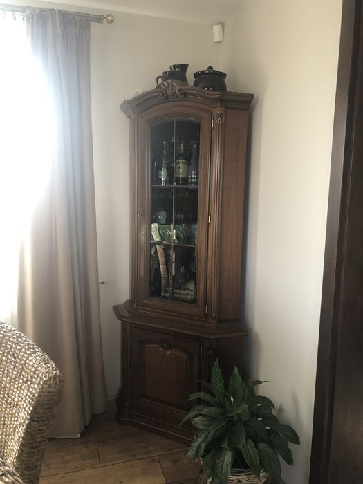 Witryna narożna dębowa