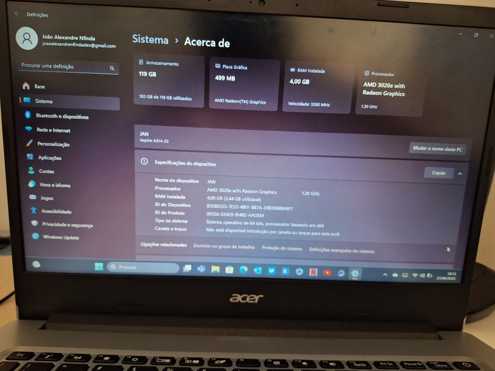 Computador portátil Acer