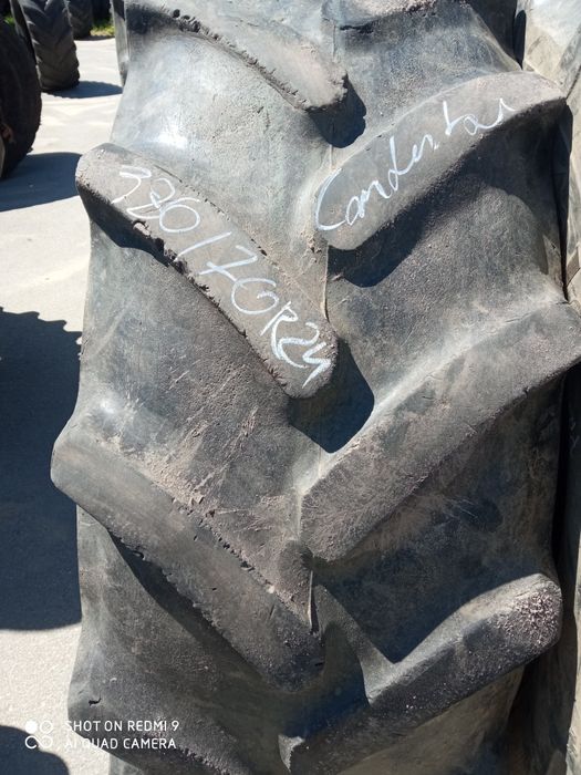 380/70R24 Continental opony używane rolnicze para