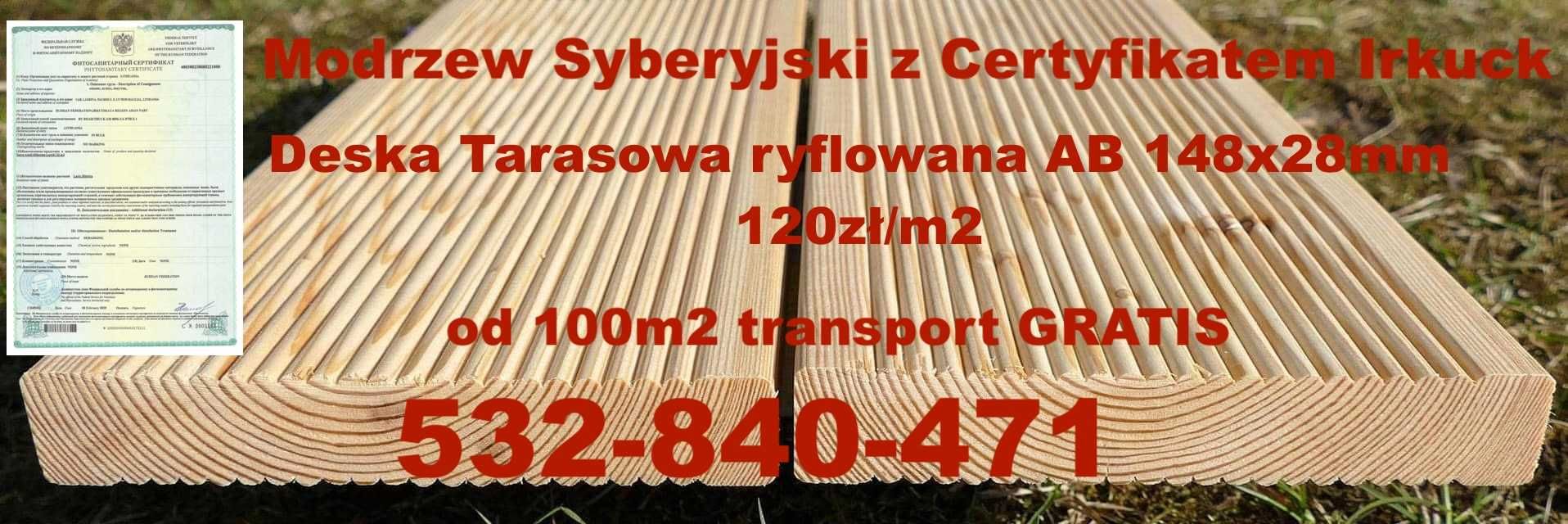 Modrzew Syberyjski Deska Tarasowa Prosto z Irkucka