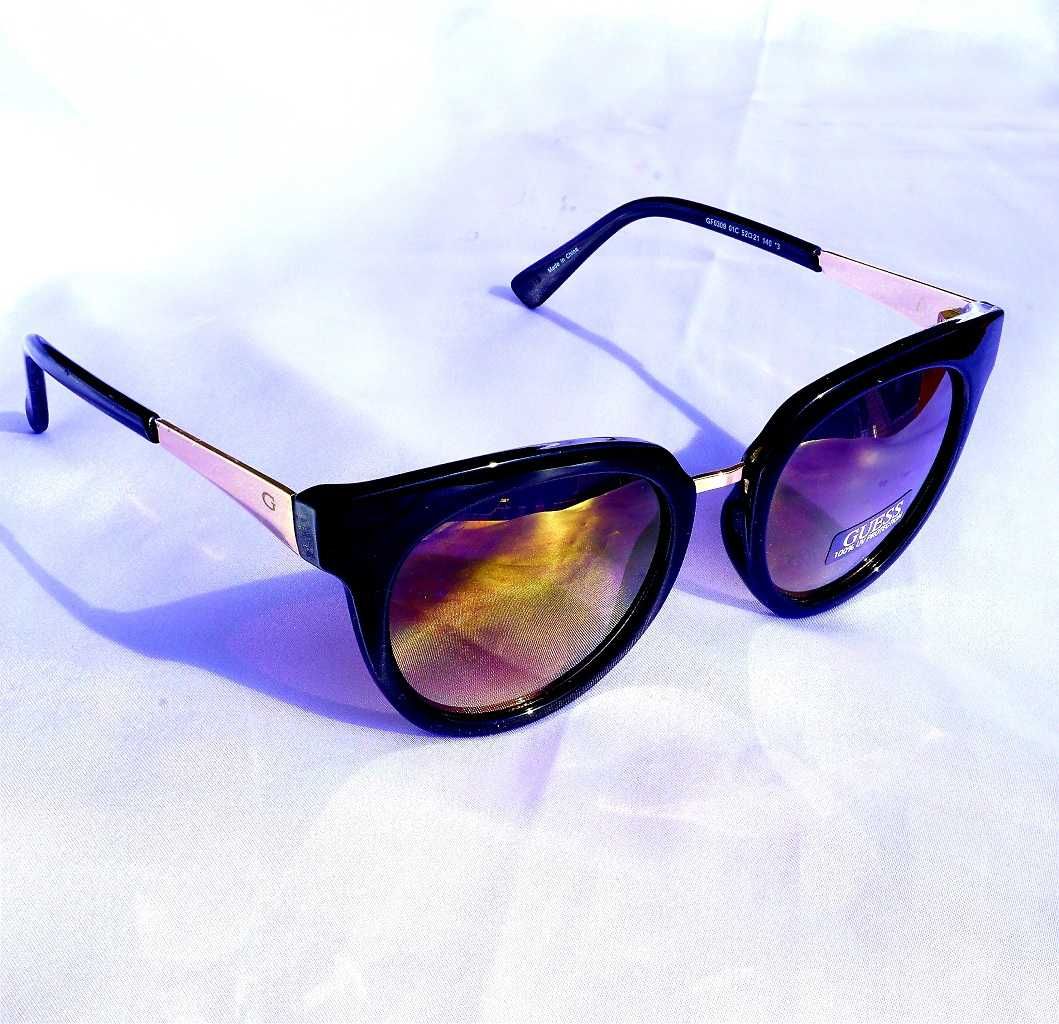Okulary damskie przeciwsłoneczne GUESS GF0309 01C sunglasses czarne