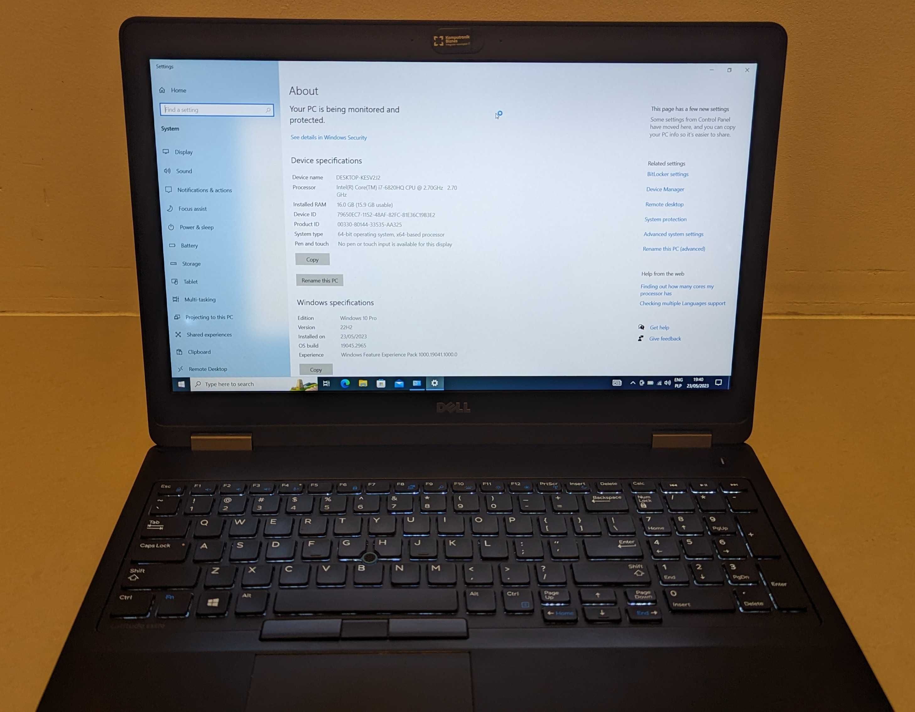 DELL Latitude E5570 i7 16GB Ram 500GB