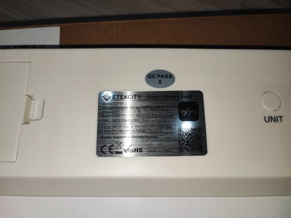 ETEKCITY Inteligentna waga cyfrowa Bluetooth ESF37