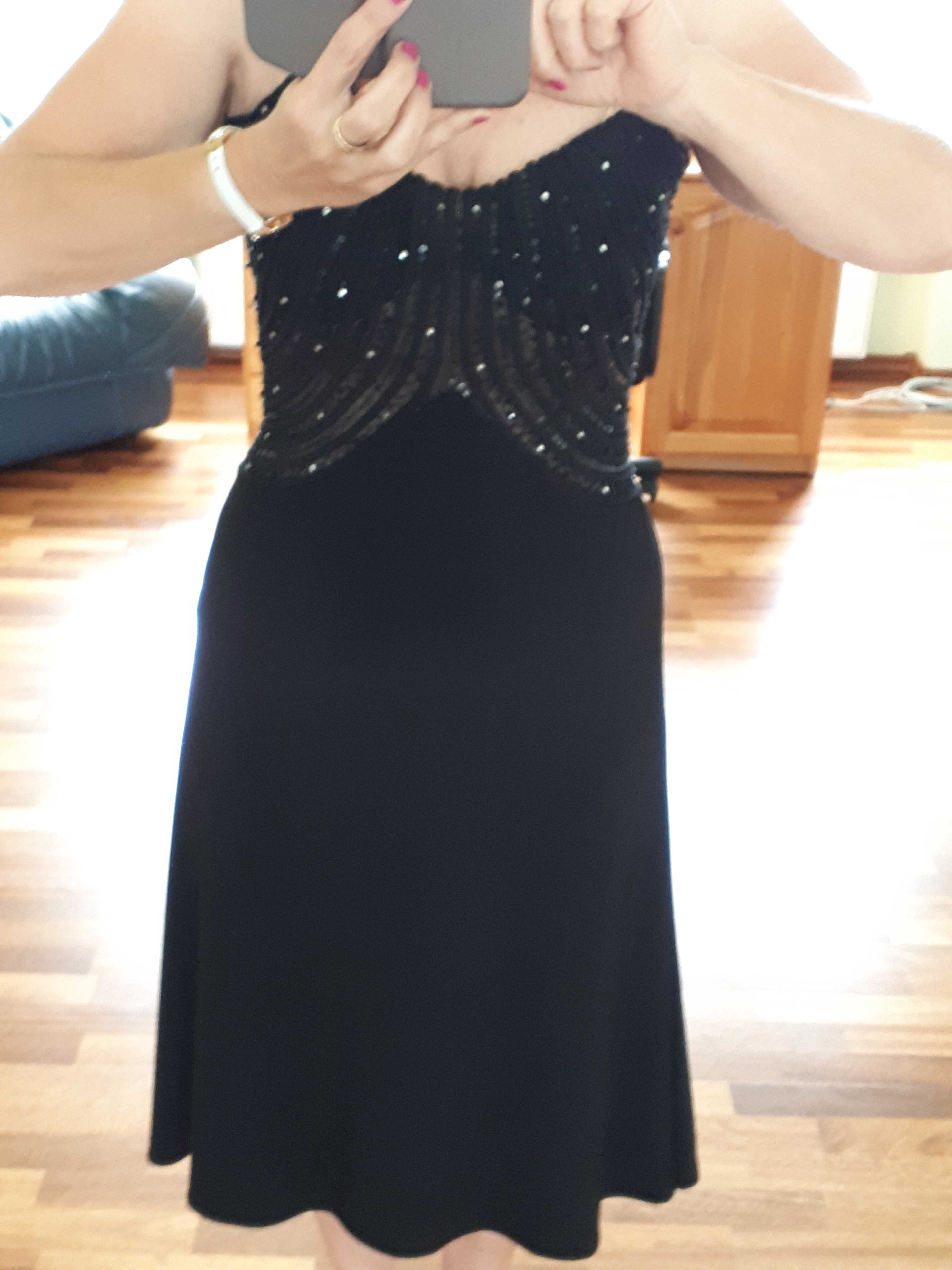 Sukienka czarna z gorsetem Bolero