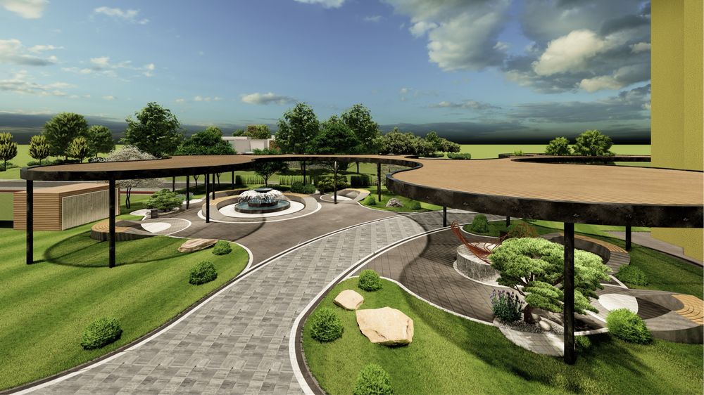 Проектування благоустрою територій, дизайн укладання бруківки,ландшафт