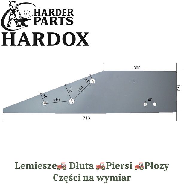 Płoza długa Kverneland HARDOX 053685 części pługa 2X lepsze niż Borowe