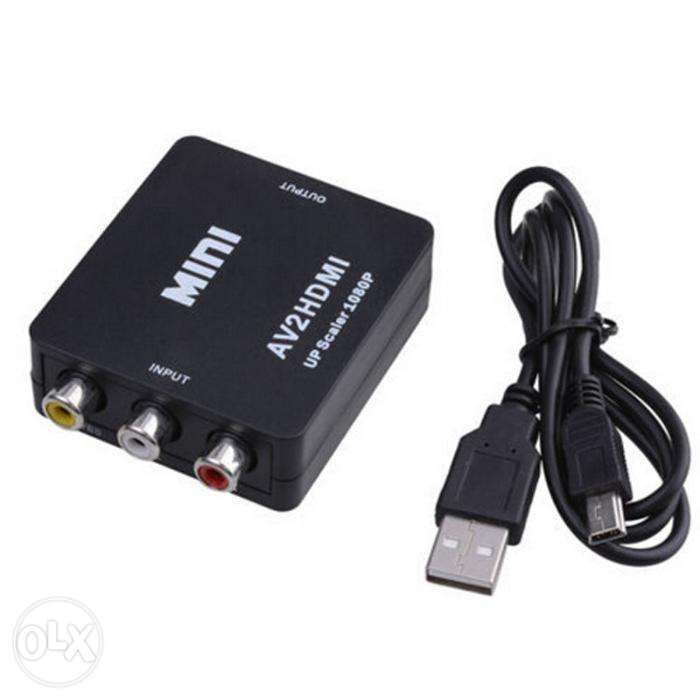 (NOVO) Conversor AV/3RCA para HDMI - PRETO