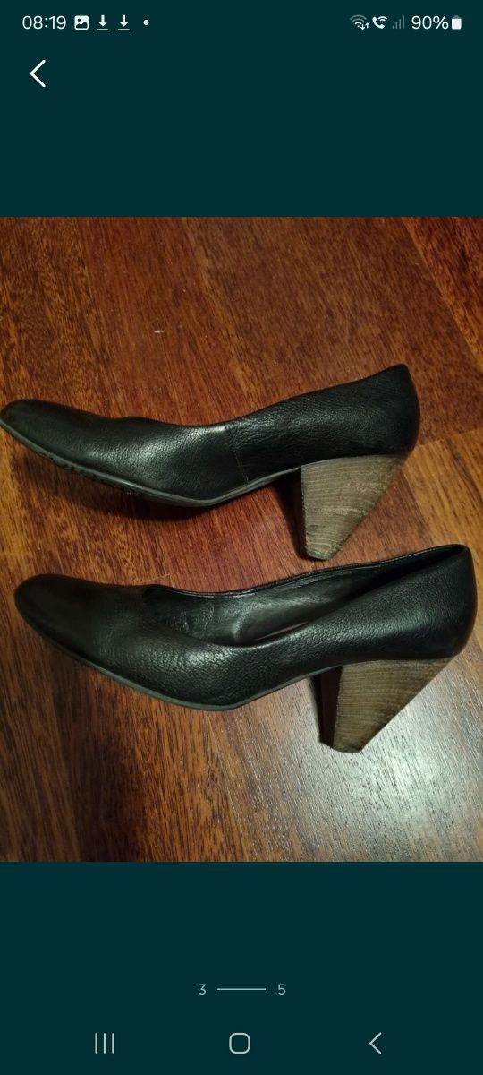 Skórzane, czarne, eleganckie buty Ryłko 39