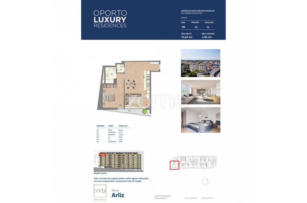 Novo empreendimento Oporto Luxury Residences - Apartamento T1 CS