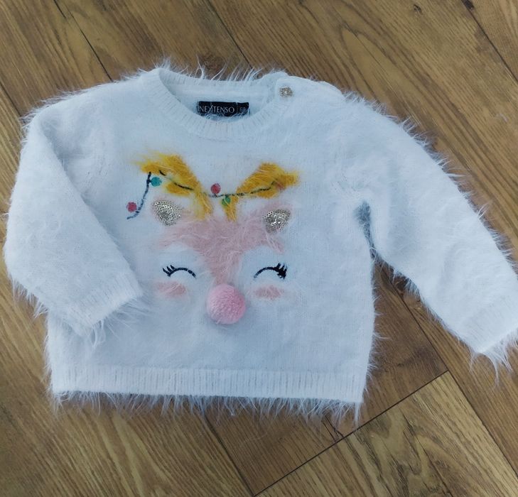 Świąteczny sweterek z reniferem 68/74