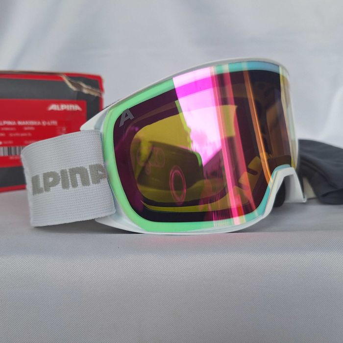 Gogle narciarskie Alpina Nakiska White Q-Lite Pink S1