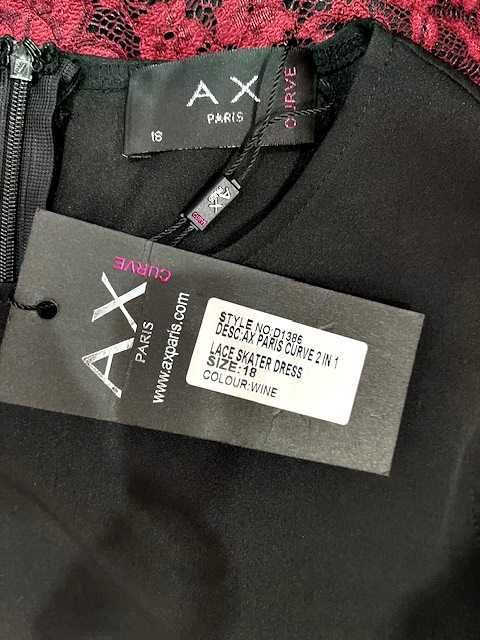 ax paris sukienka elegancka koronkowa bordo nowa hit roz.46