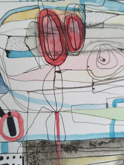 Obraz akwarelowy, akwarela, abstrakcja, praca autorska, format A3
