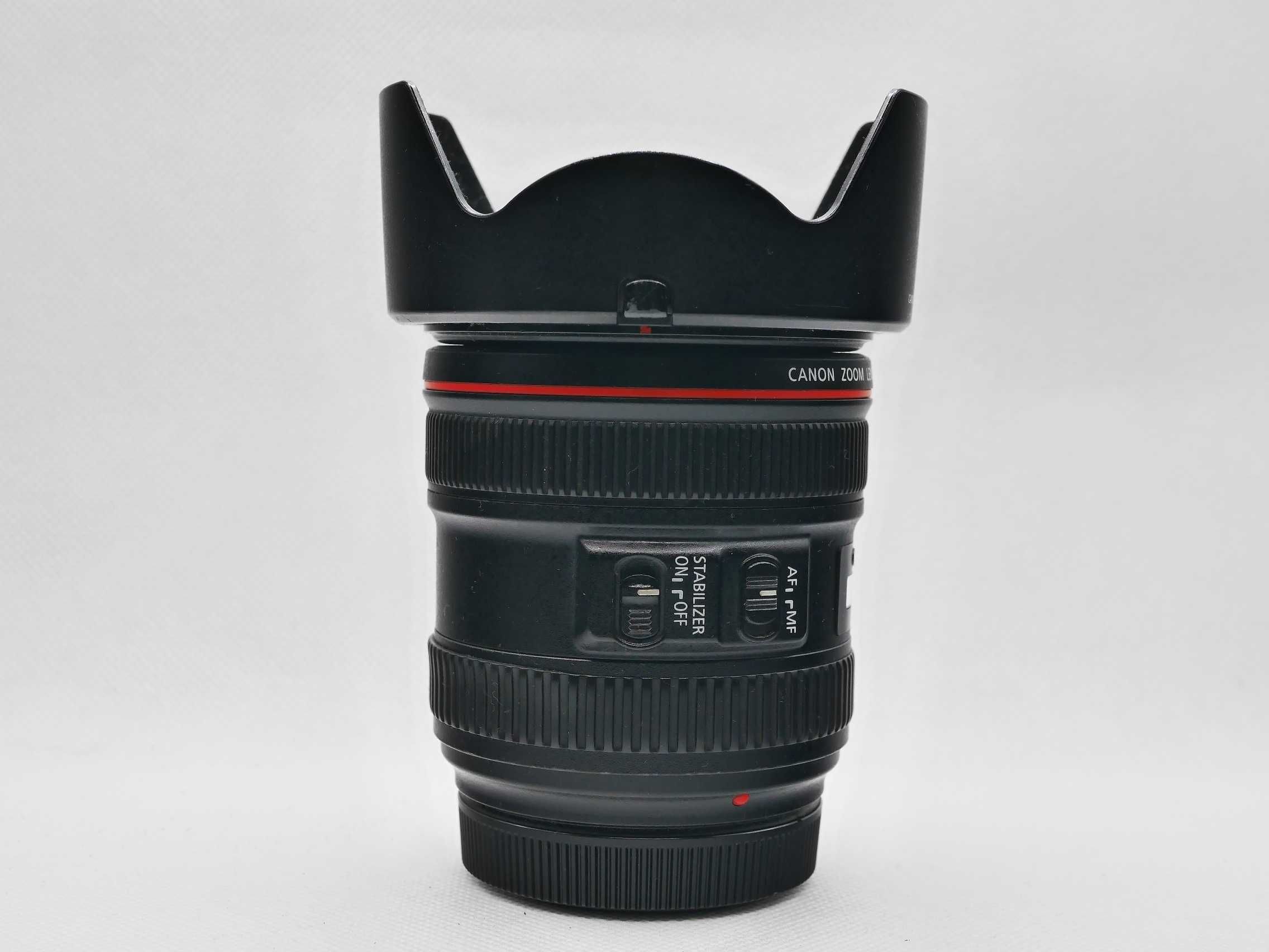 Canon Zoom Lens 24-70 F4L IS + UV jak nowy.