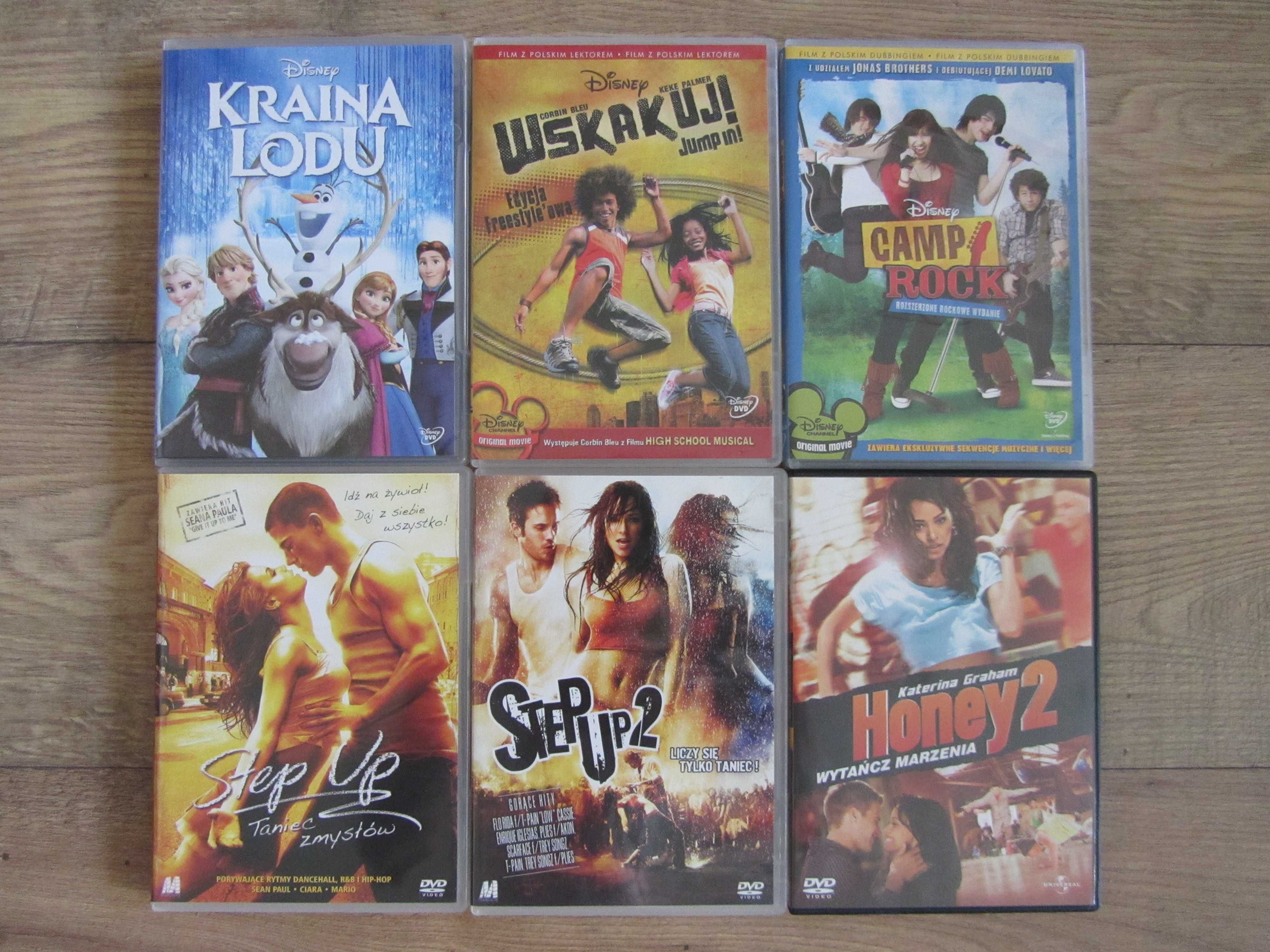 Zestaw filmów DVD Kraina Lodu Step Up Camp Rock