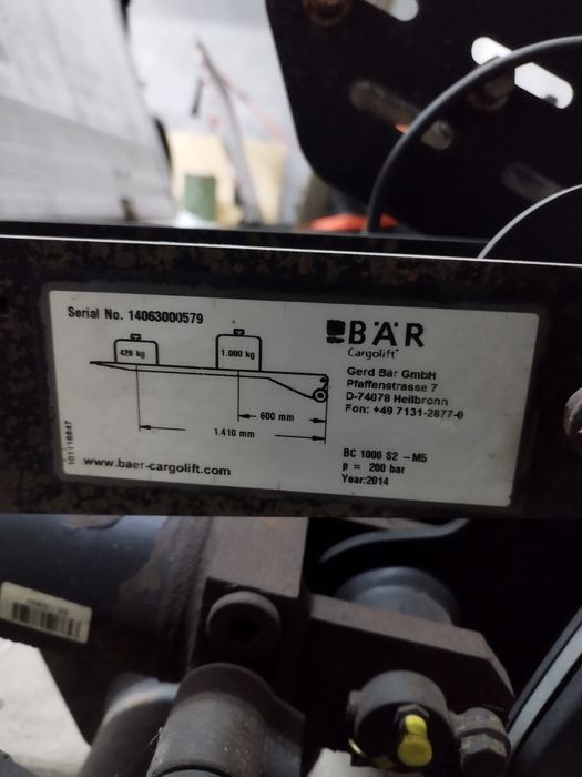 Winda bar 1000 kg wys 180cm szer 226 sprinter Iveco