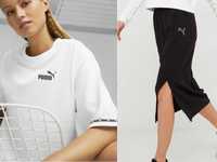 Puma nowy komplet spódnica midi + krótki t-shirt logo L