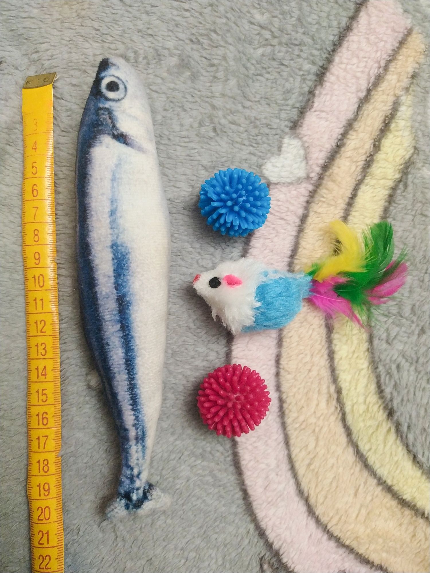 Наборы игрушек для кота, кошки, котенка. Мягкая рыба, мыши, мячики