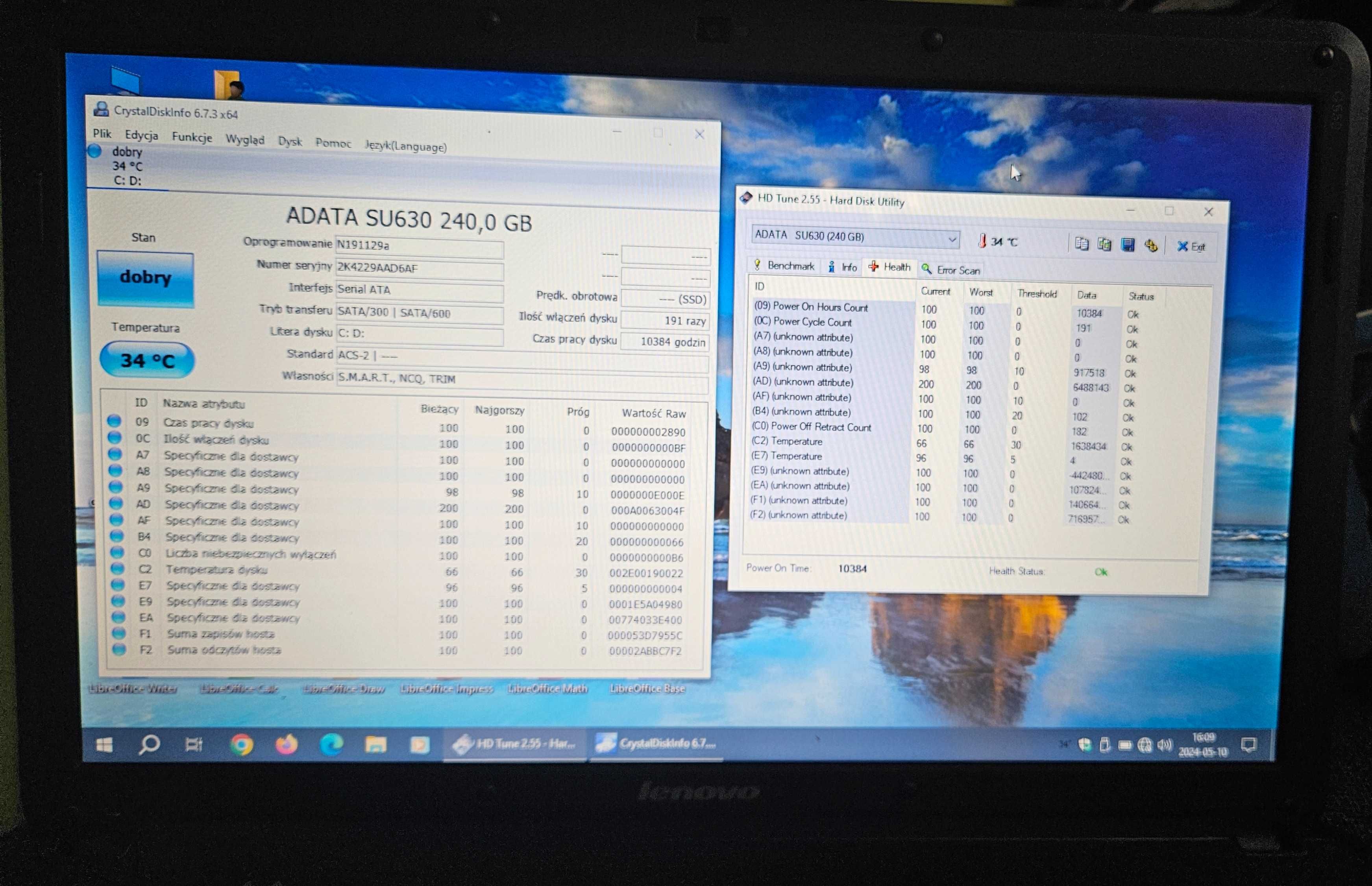 Laptop Lenovo G550 - Procesor 2,20GHz/4GB Ram/Dysk 500GB/Windows 10