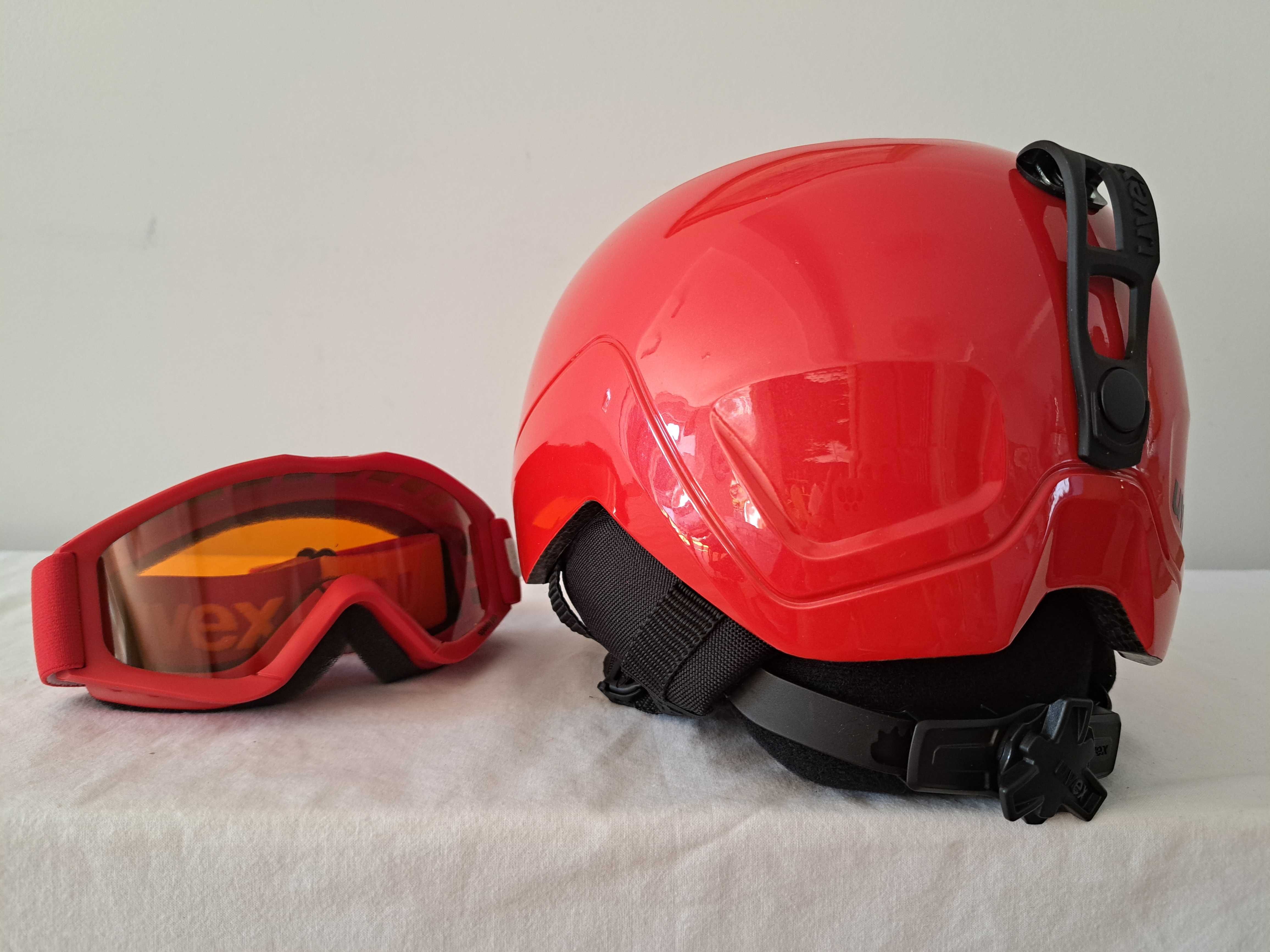 Kask narciarski dziecięcy Uvex Heyya Set Red Black Speedy XS 46-50cm