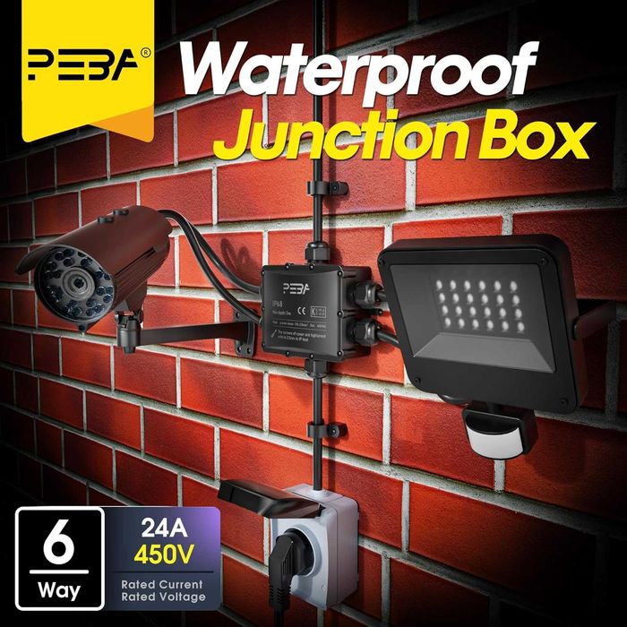 PEBA Puszka przyłączeniowa, Zewnętrzna Wodoszczelna IP68 6-drożne
