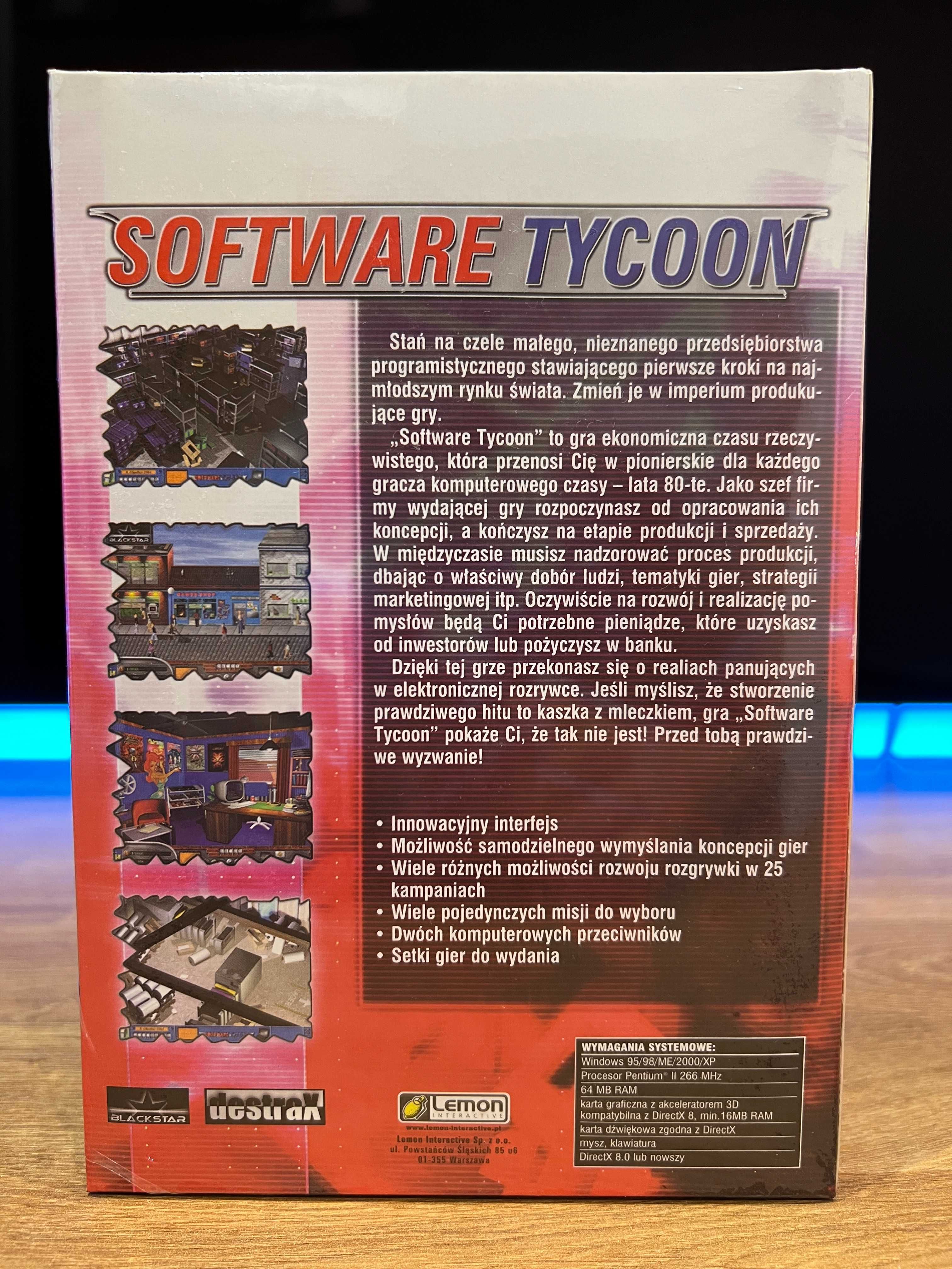 Software Tycoon NOWY FOLIA (PC PL 2002) MINI BIG BOX Lemon Interactive