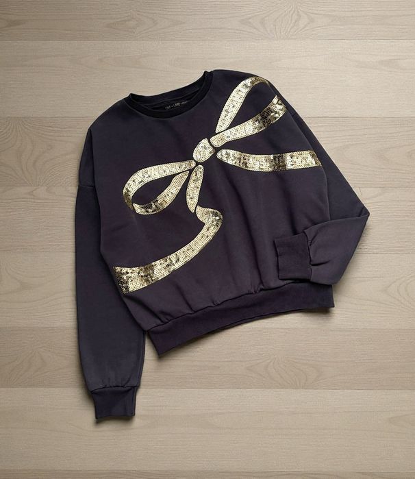 Утеплена кофта, світшот, реглан з паєтками на 12-13 років