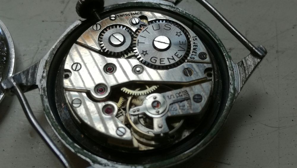 Stary męski zegarek militarny Titus Genf - lata 40te