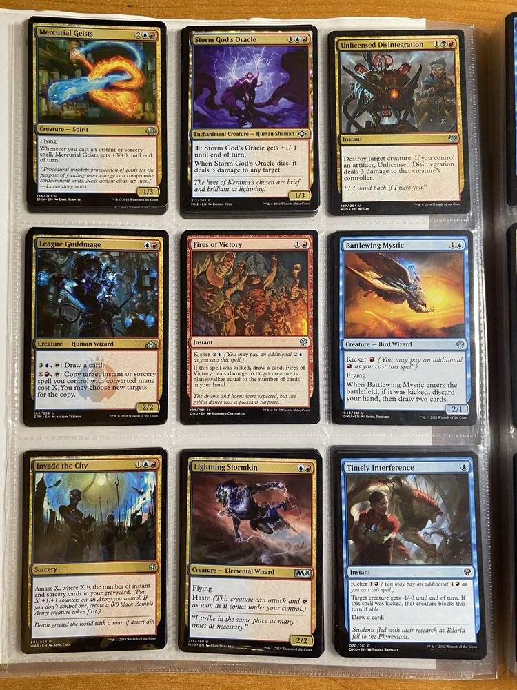 Magic the gathering 52 karty izzet czerwono niebieskie kazda inna