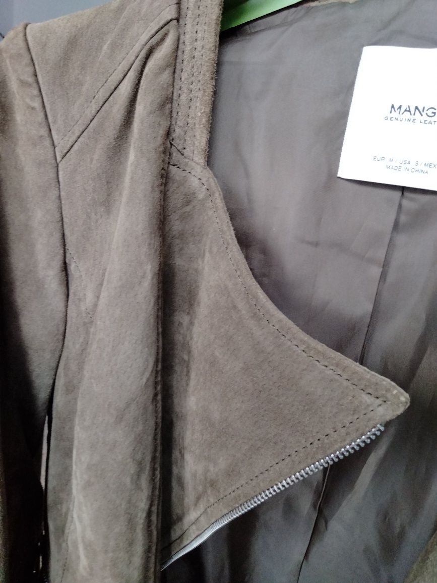 Skórzana ramoneska Khaki Mango r. M