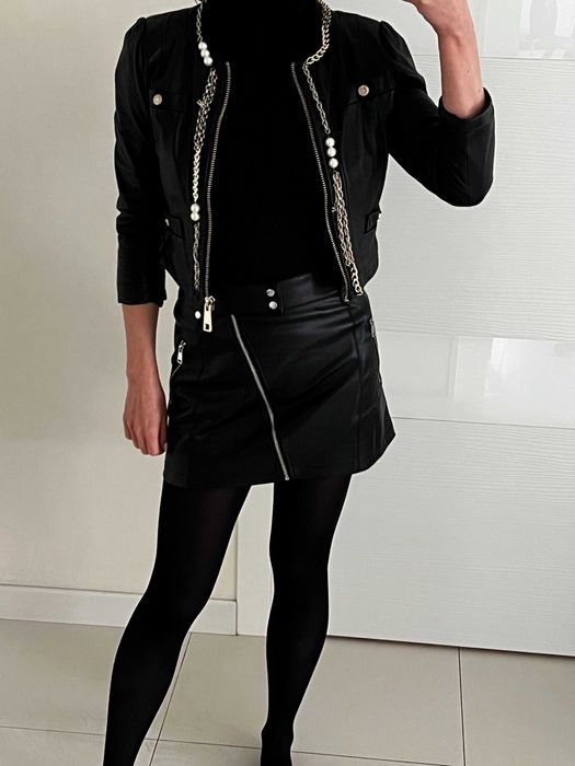 Шкіряна куртка косуха elisabetta franchi