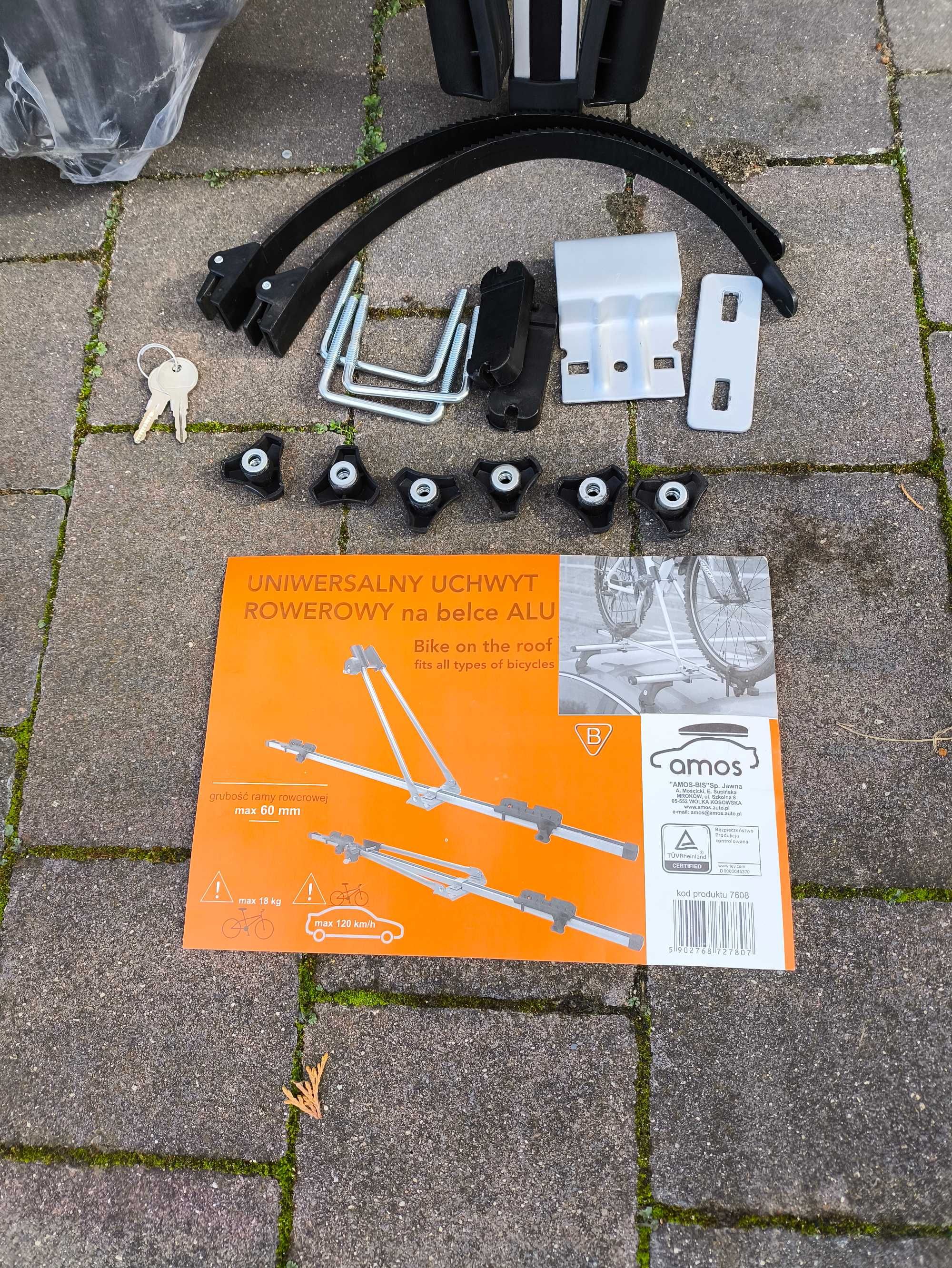 3x BAGAŻNIK dachowy na rower-uchwyt rowerowy ALUMINIOWY na dach - AMOS