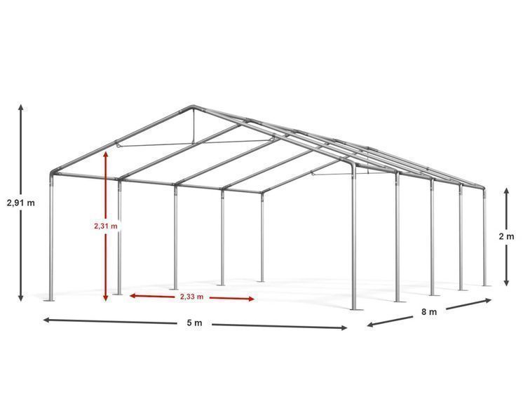 Namiot magazynowy Hala namiotowa Pawilon ogrodowy 5x8x2m DAS S SD