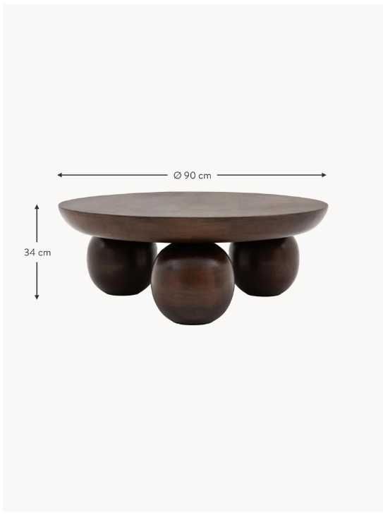 Stolik kawowy z drewna mangowego Sculpt (Westwing)