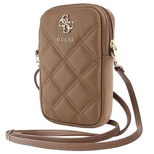 Torebka Guess Zip Quilted 4G - brązowa