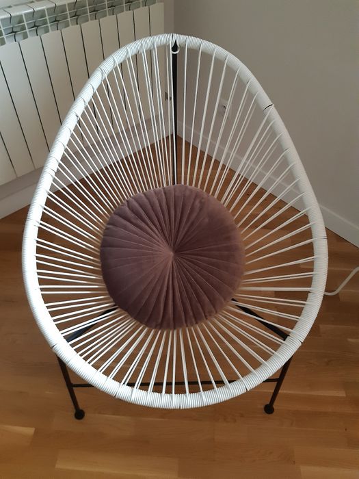 Fotel biały rattan wypoczynkowy 50% rabatu