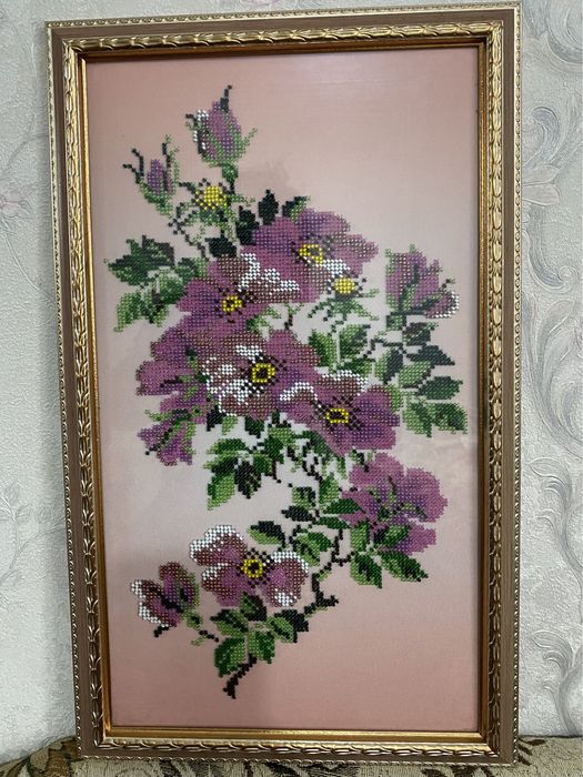 Картина бисером цветы