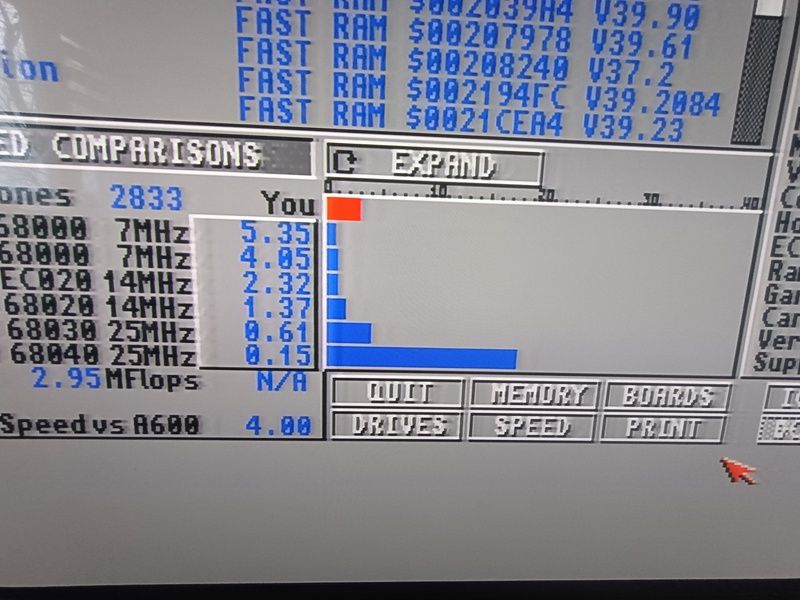 Komputer AMIGA A1200 mysz zasilacz karta CF kabel GOTEK 8MB RAM
