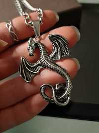 Fio colar necklace dragon dragão viking homem nordico aço inoxidável