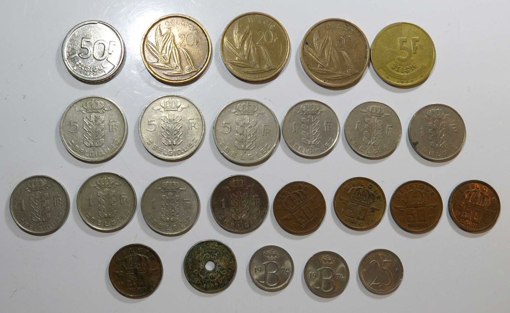 Lote com 24 moedas Belgas - 6€