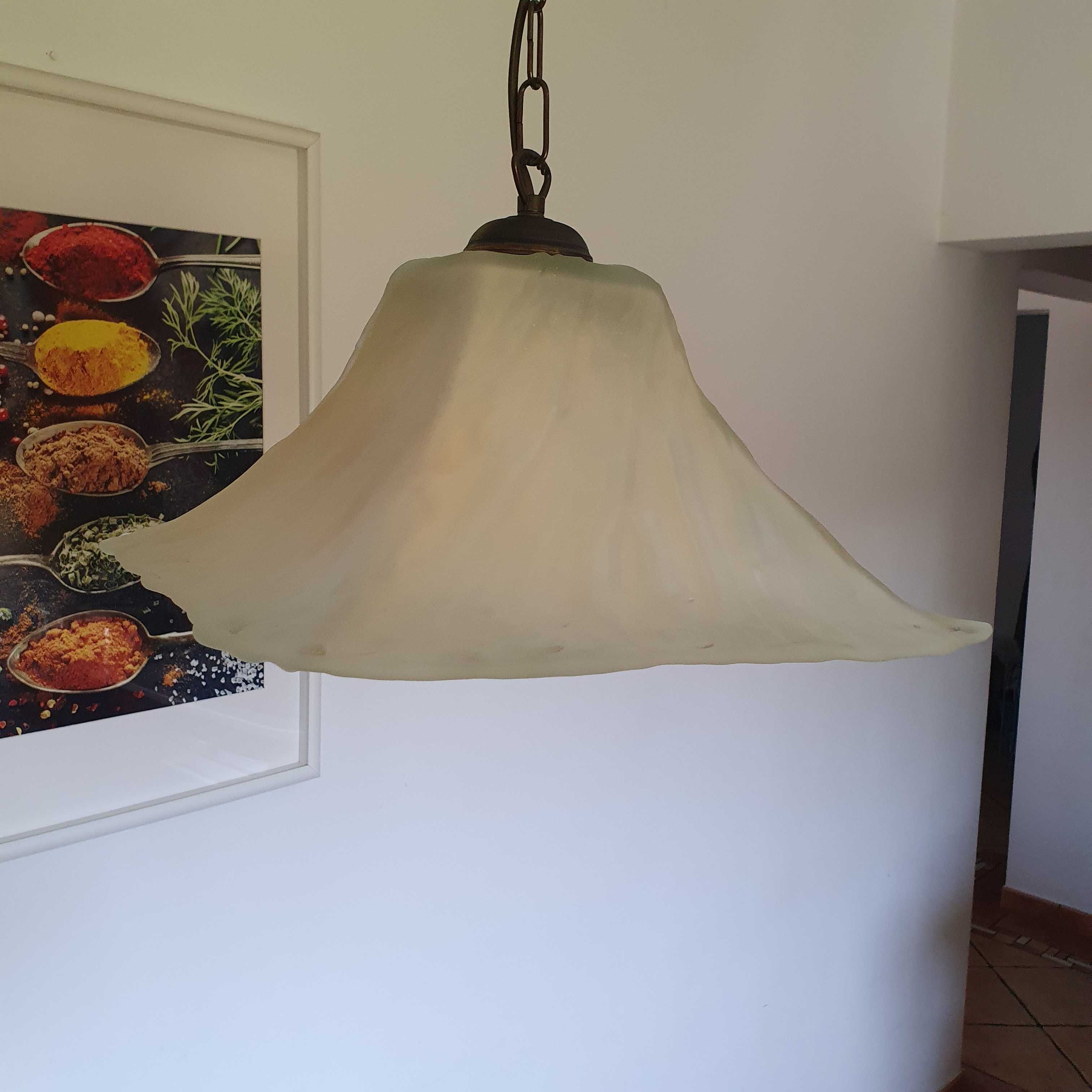 Lampa wisząca + plafon szklana