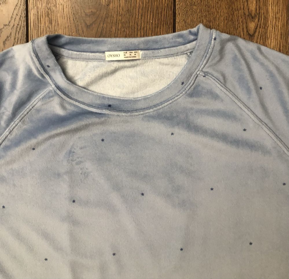 Oysho błękitna welurowa bluza M / L, stan idealny