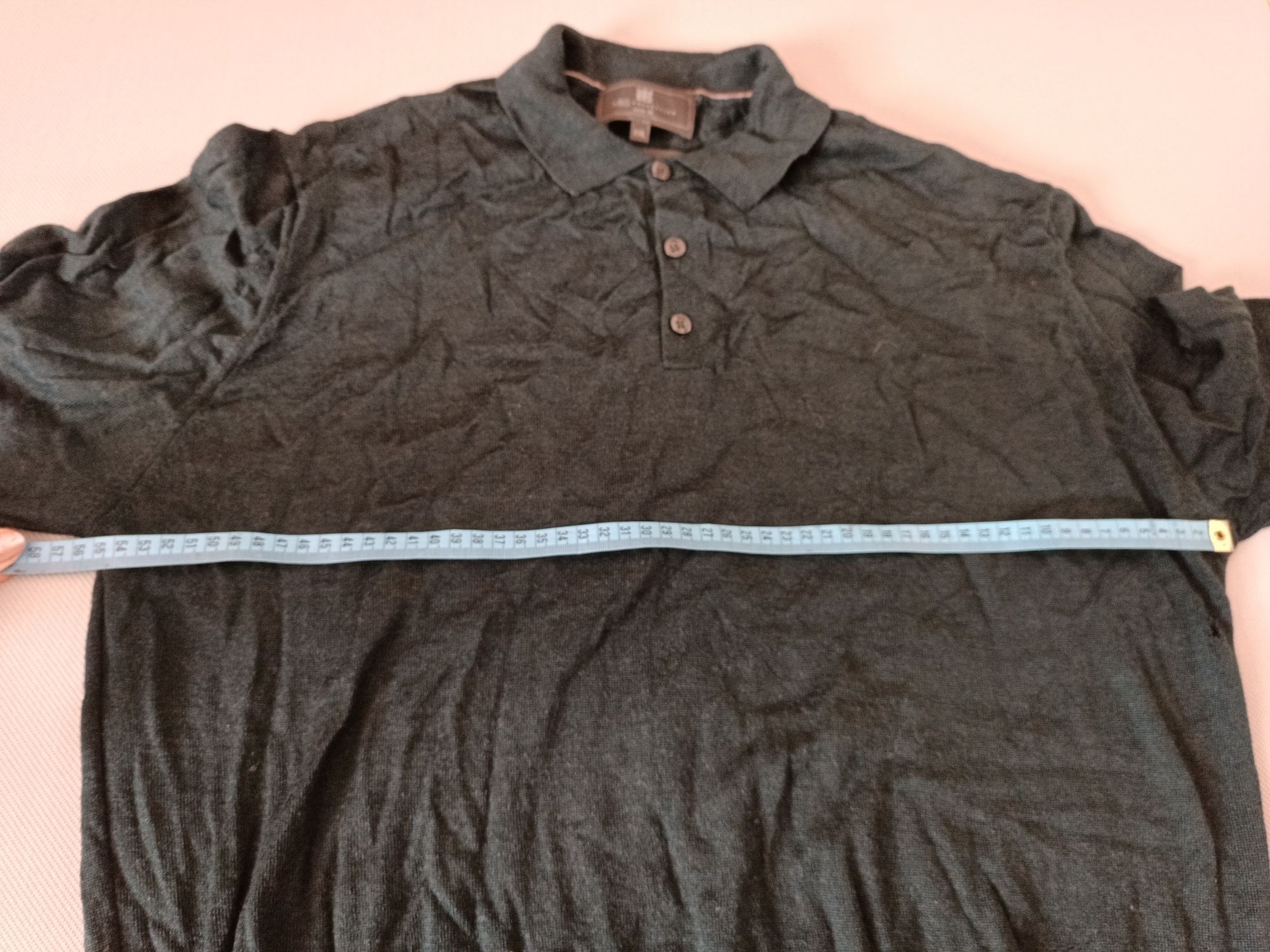 M&S collection skin fit sweter rozmiar XXL czarny merino i jedwab