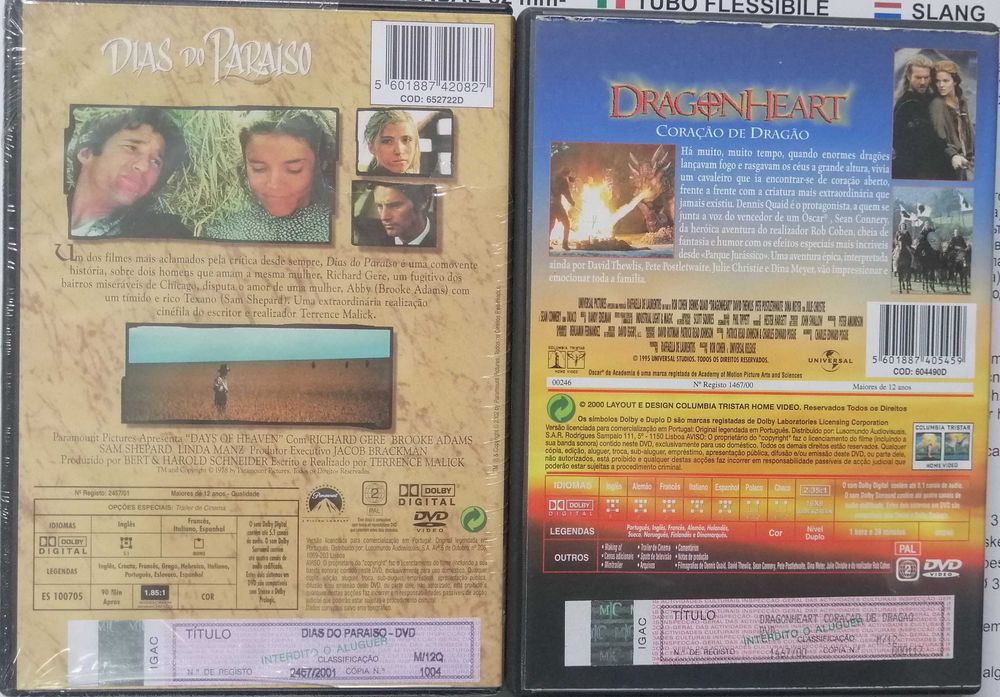 Dias do paraiso Terrence Malick selado Dragon Heart Coraçao de Dragao