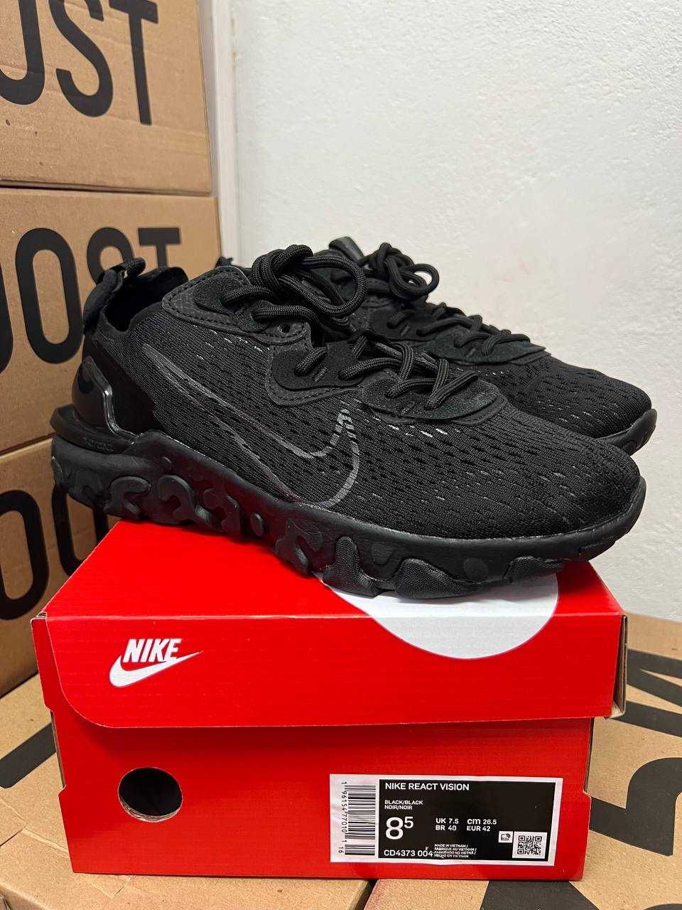 Кроссовки Nike React vision black / Найк реакт черные  41 42 43 44 45
