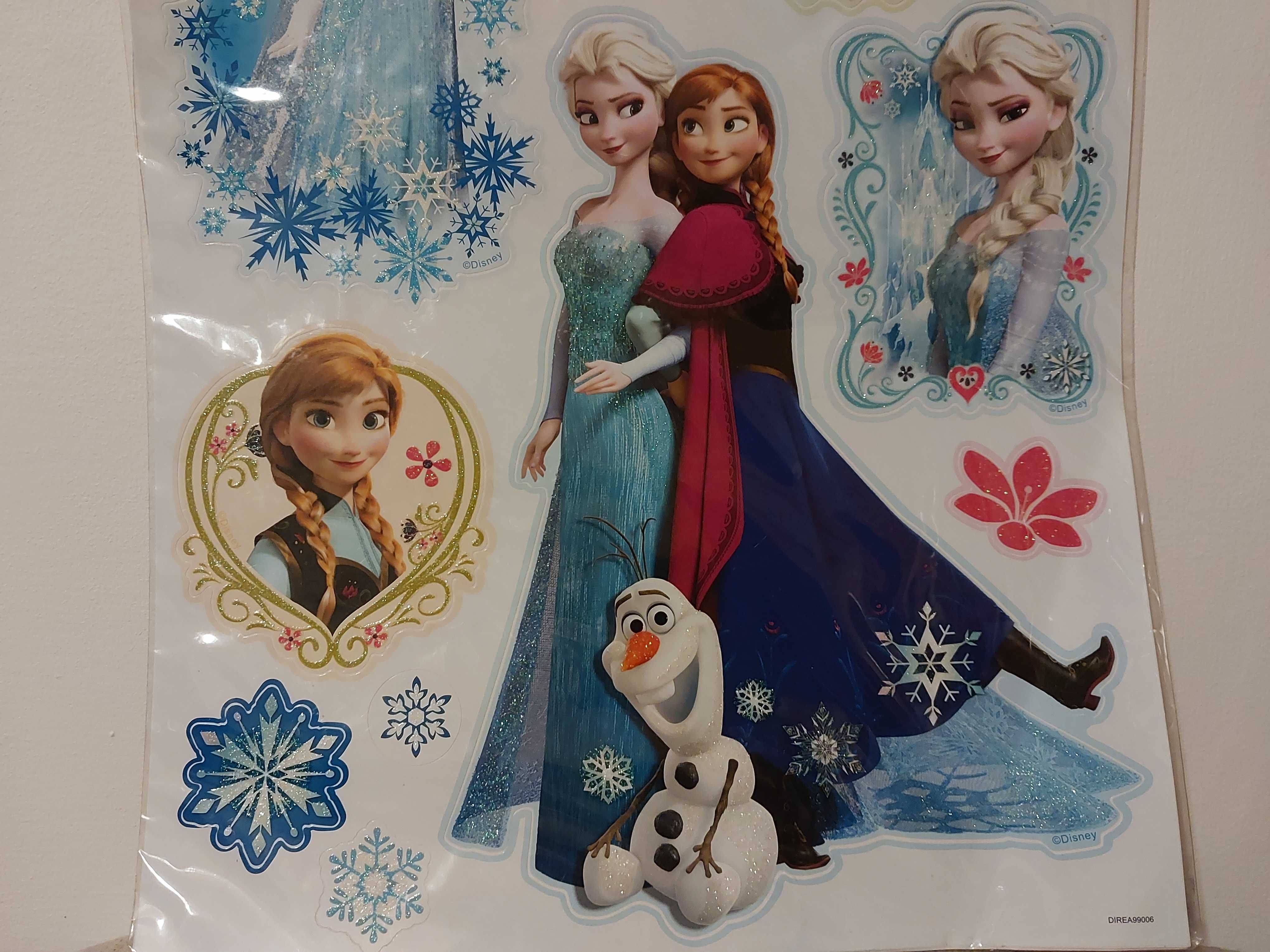 Frozen Elsa Anna - Naklejki 3D na ścianę nowe zestaw 2 plansz