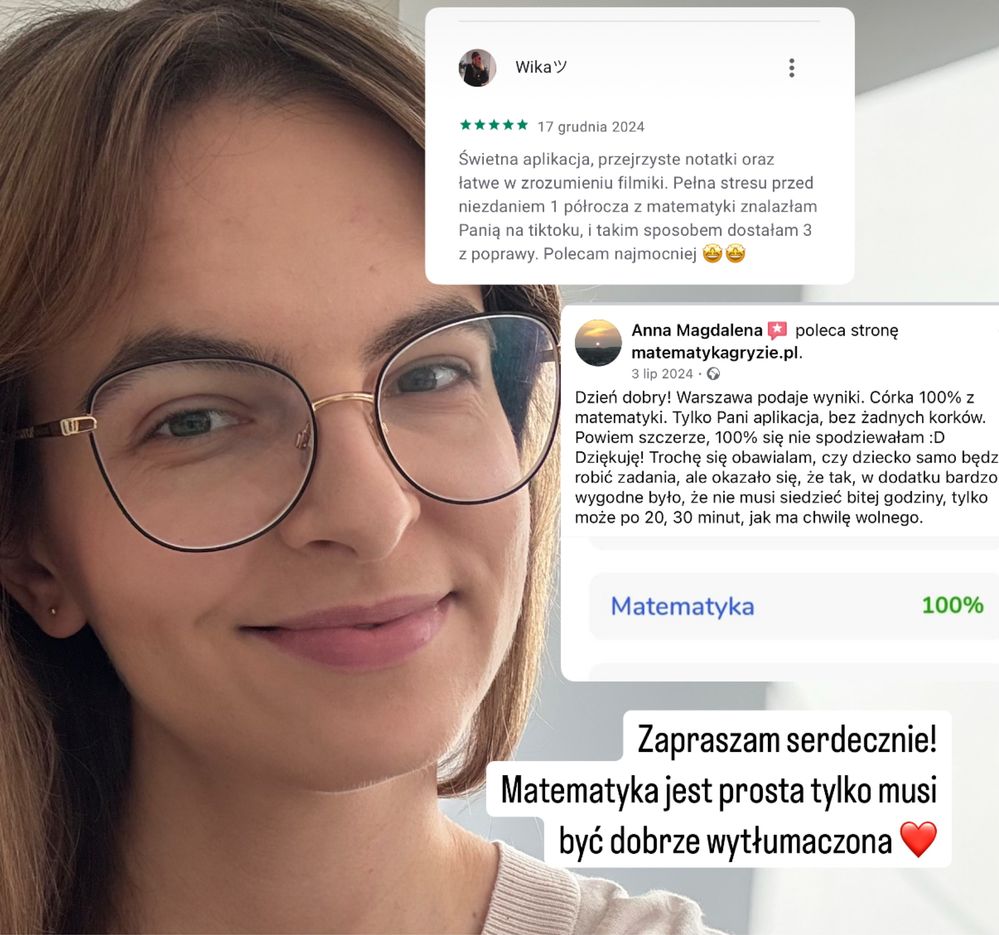 Korepetycje z matematyki z autorką aplikacji Matematyka Gryzie