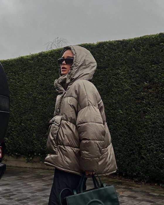 Продам зимовий пуффер анорак оверсайз мокко колір